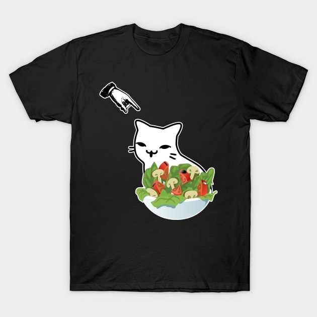 Yelling at Dinner Table Confused Cat Meme Funny Internet T-Shirt by GlanceCat